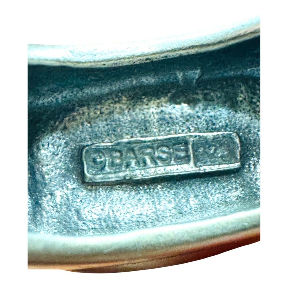 Barse Vintage 925 Sterling Silver Turquoise Ring Size 8 With Floral Side Detail - Picture 5 of 11